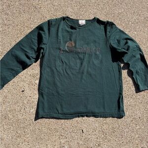 Z Cavaricci Vintage Green Long Sleeve Shirt Embroidered Size Large